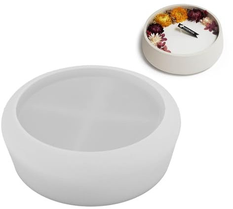 Ldabrye Moldes de silicona para hacer velas, cuenco de almacenamiento grande, molde de silicona, resina, yeso, cemento, velas, vaso, caja de almacenamiento, recipiente de velas, molde de resina de