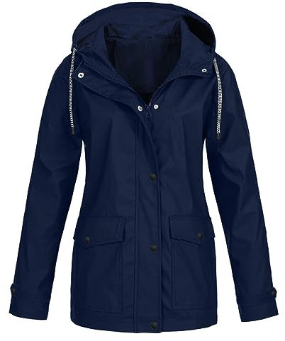 Generisch Veste de pluie imperméable légère et respirante pour femme - Coupe-vent pour l'extérieur - Pour la randonnée - Veste softshell pour femme, Marque : E-Marine, S