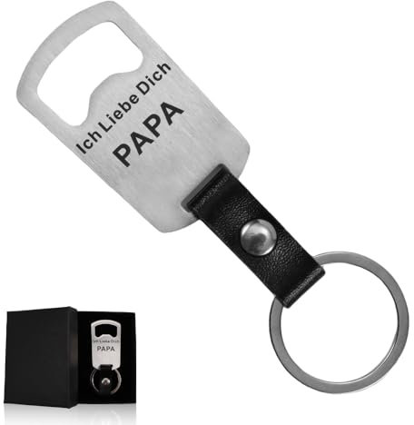 Lustige Papa Geschenk Flaschenöffner, Geburtstagsgeschenk für Papa, Vatertagsgeschenk Bieröffner Schlüsselanhänger mit Ich Liebe Dich PAPA