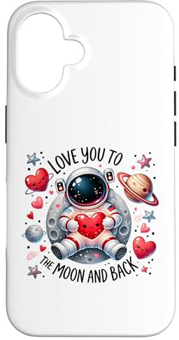 Hülle für iPhone 16 Kinder-Astronaut Love You To Moon Back Sohn Tochter Space STEM