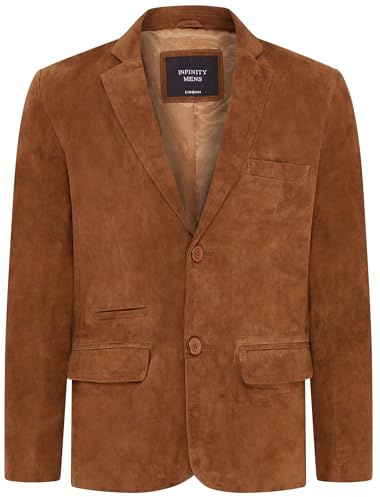 Mens Soft Real Suede Leather Italian Blazer Jacket Coat