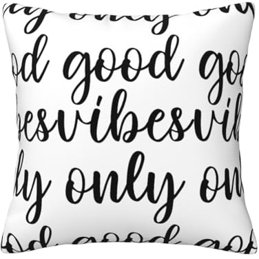 Cykazhst Good Vibes Only-Kissenbezüge, weich, dekorativ, quadratisch, für Wohnzimmer, Sofa, Schlafzimmer, 40,6 x 40,6 cm