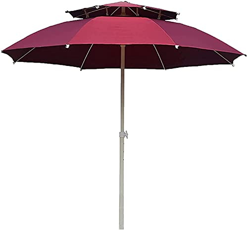 GLJTUO Terrassenschirm Terrassenüberdachung Runder Gartenschirm, Für Terrassenflächen Im Freien, Garten, Balkon Und Terrasse, Sonnenschutz, Terrassenschirm,Red-2.5m