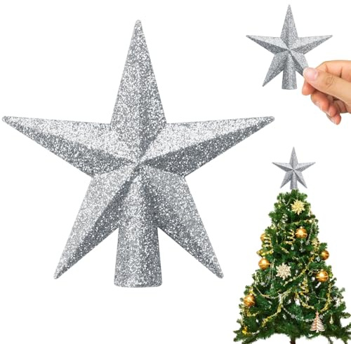 Weihnachtsbaum Stern, Weihnachtsbaumspitze Klein, Mini Baumspitze, Christbaumspitze Stern, Baumspitze Weihnachten Sterns, 11 cm, Mini Deko Weihnachten für Klein Weihnachtsbaum