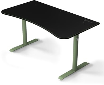 Arozzi Arena Gaming Tisch Mittel Waldgrün | 140x75 cm, Mikrofasermauspad, Kabelmanagement, stabile Stahlbeine, für kleine Räume