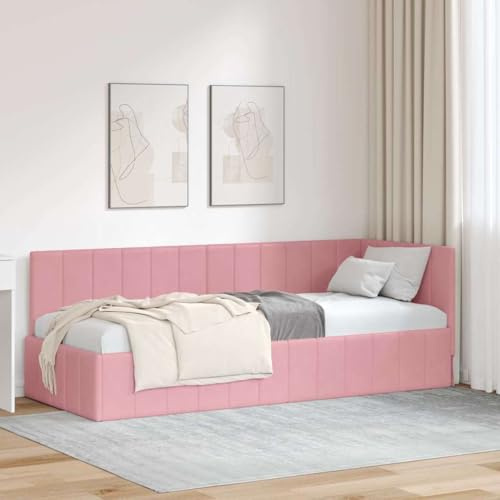 vidaXL Modern Design Velvet Corner Bed Frame Home Contemporary Soft Minimalist