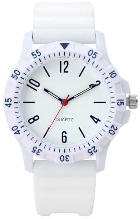 NUOVO Montre unisexe classique pour homme, bracelet en silicone noir, montre analogique à quartz, étanche à 30 m, montre de sport, chiffres arabes pour activités sportives