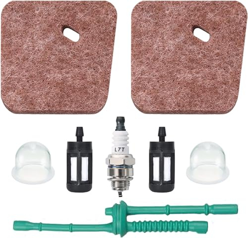 JRISBO Luftfilter für STIHL Motorsense FS38 FS55 FS46 FS46 FS55R FC55 KM55, Freischneider Zubehör FS 38 Ersatzteile FS 55 Air Filter mit Zündkerze Primer Pumpe Benzinschlauch