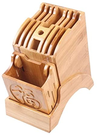 Knife Holder for Home Kitchen Knife Holder Wood Chef Storage Rack Bamboo Block Chinese Style Tableware Cooking Tools Knives Organizer