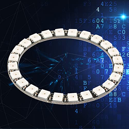 Eujgoov 24-Bit WS2812 RGB-LED-Ring, 3,3 Zoll Ultraheller Intelligenter LED-Kreis mit 24 Individuell Adressierbaren LEDs für -Projekte und Heimdekoration