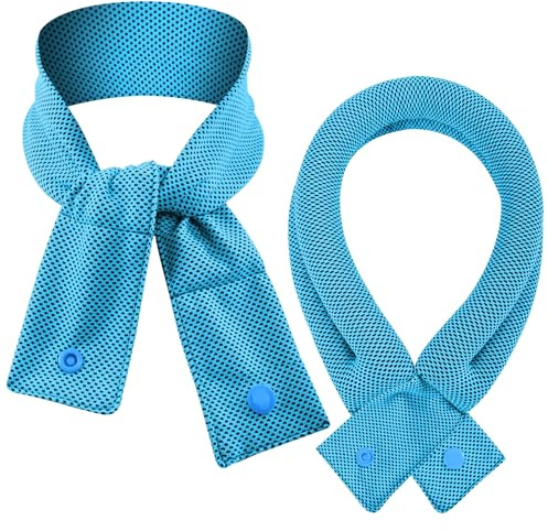 Kühlendes Handtuch, 2 Stück Kühlender Schal mit Knopf, Kühltuch Nacken, Sports Kühltuch Cooling Schal, Kühlhandtuch Ice Cooling Towel, Kühlendes Halstuch Stirnband für Laufen Trekking Reise Yoga
