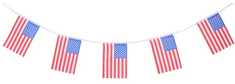 VICASKY Guirlande de Mini Drapeaux Américains en Tissu 4,88 M 20 Fanions, Décoration Extérieure et Intérieure pour Fêtes, Jardin, Célébrations Patriotiques et Événements Sportifs