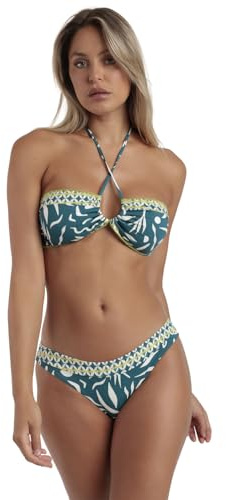 ADMAS Bandeau Patchwork Bikini da donna, Oceano, 44