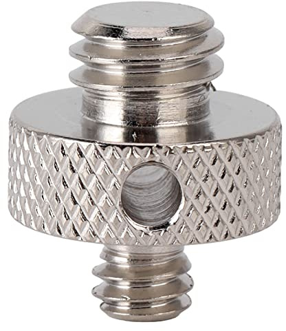 Juqrelith Tripod Screw Adapter, 1 / 4in to 3 / 8in Male Thread, Stainless Steel, Compact Size - Durable Construction, Precise CNC Machining, Ideal for Camera and Tripod Use