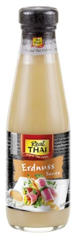 Real Thai Erdnusssauce 185 ml – 6er Pack - Cremige Thai Sauce | Cremige Erdnusssauce nach Thai-Art – ideal als Dip, zu Satay-Spießen, Wok-Gerichten und asiatischen Rezepten