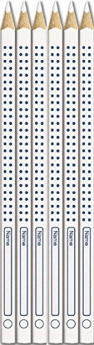 Faber-Castell 113211 - Buntstift Grip, für Heft und Tafel, 6-er Pack, weiß (2x3)