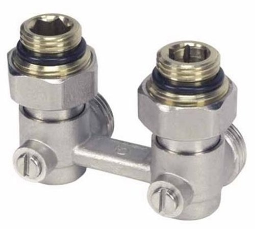 Hahnblock Zweirohr Ventil-Heizkörper (Eck)