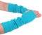 Zeltauto Women’s CASHMERE Blend Knit Arm Warmers Elbow Length Long Fingerless Gloves Mittens with Thumb Hole (Sky Blue)