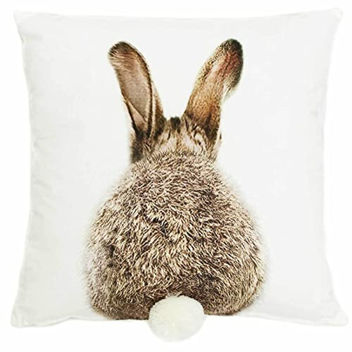 SIDCO Kissenhülle Hase Kissenüberzug Osterhase Bommelhase Kissenbezug Häschen