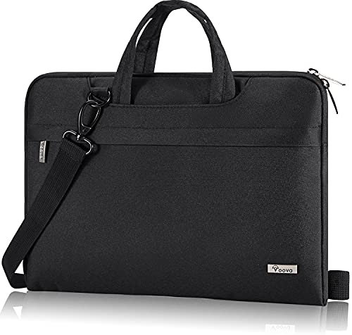 Voova Laptop Bag 17 17.3 inch, Waterproof Laptop Case Sleeve with Shoulder Strap, Large Slim Computer Cover Briefcase for 17-18 Inch MacBook HP Lenovo Acer Asus Dell Laptop, Men Women-Black