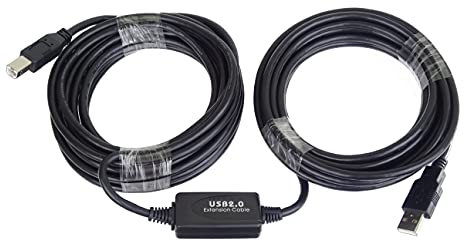 PremiumCord Cavo Prolunga USB Attivo con Ripetitore 10m, USB A Maschio a B Maschio, Cavo USB 2.0 Ad Alta velocità, 2X Schermato, AWG20/28, Colore Nero, Lunghezza 10m