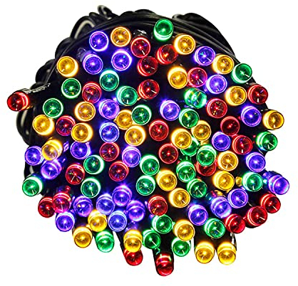 Tuokay, Innen Lichterkette mit Stecker, 13m 100 LED 8 Modi Wasserdicht, Dekorative Girlande Kette für Balkon Terrasse Hof Garten Weihnachtsbaum Party Fest Deko (Vielfarbig)