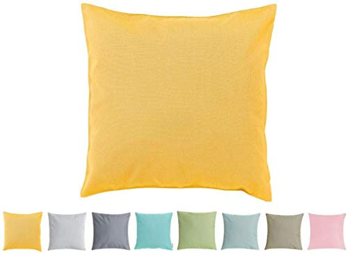 Klocke Dekorationsbedarf Premium Outdoor Kissen/Dekokissen Hochwertig – Wetterfest – Wasser- & Schmutzabweisend - 100% Polyester (47x47cm, Gelb)