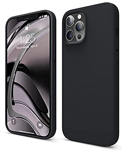 elago Liquid Silicone Case Designed for iPhone 12 Pro Max Case (6.7), Premium Silicone, Full Body Protection : 3 Layer Shockproof Cover Case (Black)