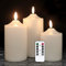 Eldnacele Flickering Flameless Candles with Remote, Waterproof Battery Operated LED Candles, White Pillar Candles for Indoor Outdoor Home Garden Lantern Decoration (Pack of 3)