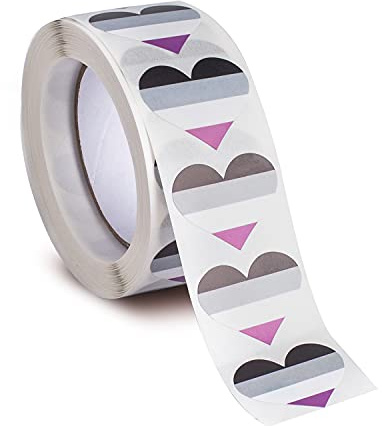 500 Asexual Heart Shaped Sticker Pack für LGBTQ Pride Paraden und Events