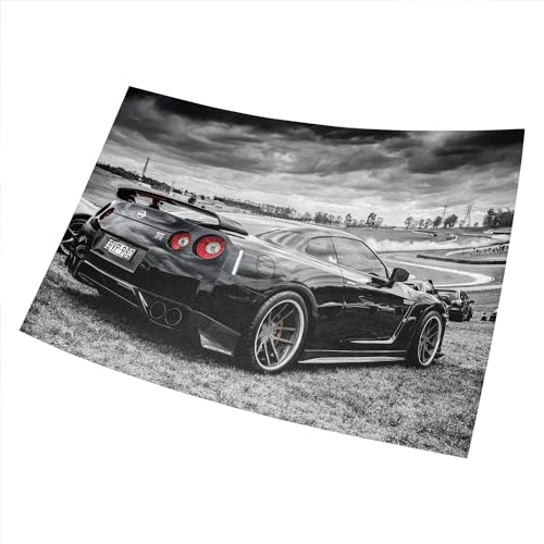 Nissan Skyline GT-R R35 Black and White Car Auto Poster, 38 x 58 cm, 380 x 580 mm, Geschenk