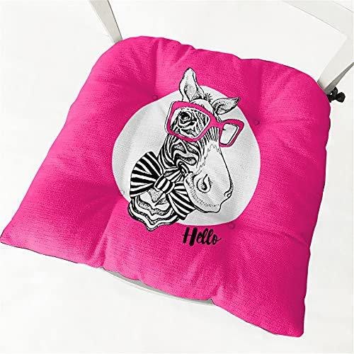 Treer Stuhlkissen mit Bändern Sitzkissen,Tatami Kissen Stuhlauflage Sitzpolster Kissen für Stuhl Weiches Sitzkissen für Indoor Zuhause Stuhl Outdoor Garten (Zebra,40x40cm)