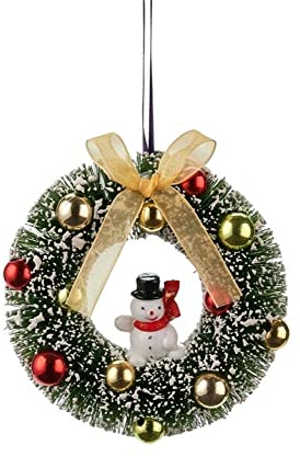 Gift Company - Hänger Kranz mit Schneemann, D10cm, grün