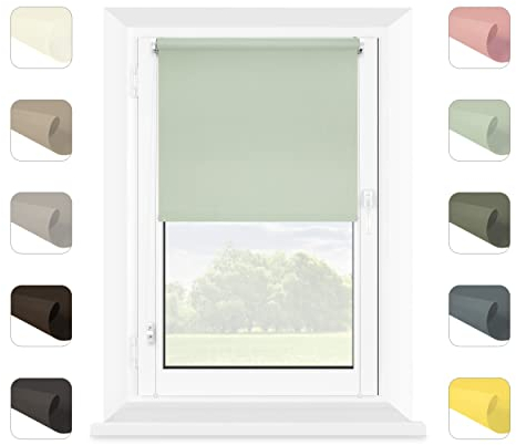 MARDOM Rollos für Fenster Ohne Bohren - Klemmfix Rollo - Mini Rollos für Fenster - Rollo Ohne Bohren - Fenster Rollos für Innen (Mint, 122,5x150 cm (Stoffbreite: 118,5))