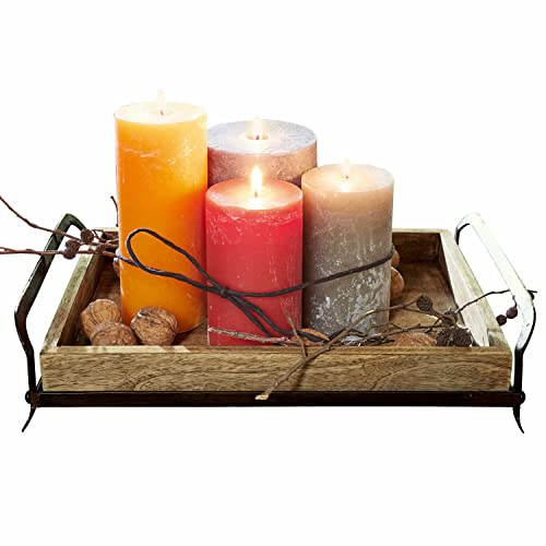 Loberon Kerze 4er Set Joliet - bunt | perfektes Farb- und Größenspiel, geruchsneutral, lange Brenndauer, Stumpenkerzen, Adventskerzen, Adventskranz, Paraffinwachs