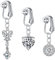 VCMART 3pcs Clip sur Nombril Anneaux Non Percé Faux Nombril Barres Coeur Lune Dangle Argent Faux Piercing Bijoux