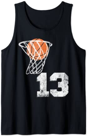 Vintage Basketball Trikot Zahl 13 T-Shirt Spieler Nummer Tank Top