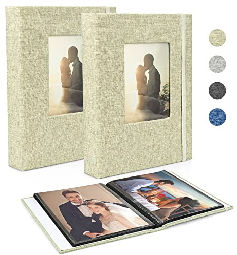 fotoalbum 13x18 52 2 pack klein mini fotoalbum leinen-fotoalbum schwarze seiten 26 seiten mit 52 fotos taschenalbum kinder valentinstag geburtstagsgeschenk