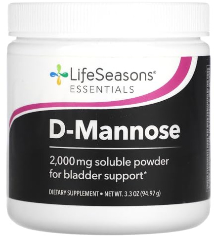 LifeSeasons D-Mannose Powder - Fast-Acting UTI Relief - Urinary Tract Health Supplement - Supports Healthy Levels of Microflora & Eases Bladder Discomfort - 45 Servings