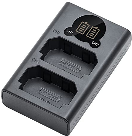 Kimaru NP-FZ100 Battery Charger, NPFZ100 Dual Slot Charger for Sony BC-QZ1 Charger, Alpha ZV-E1, FX3, FX30, A1, A7C, A7C2, A9, A9II, A7RIII, A7RIV, A7RV, A7SIII, A7III, A7IV Cameras