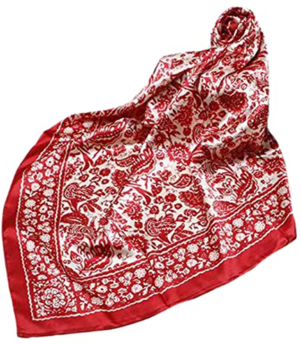 FAIRYGATE Schal Rot Damen Bandana Halstuch Seidentuch Haare Paisley Drucken Tuch Schal Kopftuch Multifunktion Unisex Biker 77022