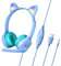 DION USB Wired Cat Ear Gaming Headphones with LED Light, Stereo Game Music Surround Sound Over-Ear Headsets with Microphone Kids Adult Gifts for PC, Mobile, Laptop