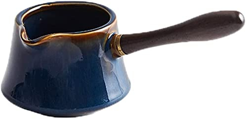 FORREC Sauce boat with handle mini milk jug milk coffee pot family restaurant 200ml gravy boat-Dark blue