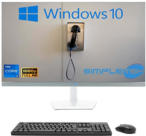 SIMPLETEK - PC All in One 24 FHD Core i7 Hasta 3.60GHz Windows 10 | 16GB RAM SSD 960GB | Webcam integrada HDMI - Ratón y teclado incluidos