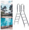 O·Lankeji Poolleiter 135cm Poolhöhe, Pool Leiter Badeleiter Boot Edelstahl, Sicherheitsleiter Pool 4 Stufen mit Handlauf, Pooltreppe für Aufstellpool, Badeleiter Pool