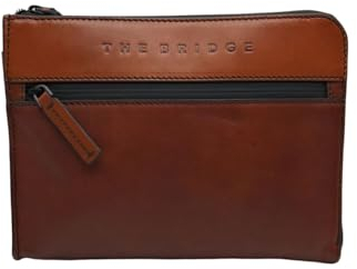 The Bridge Herrentasche aus Leder mit Reißverschluss. Mit Innentaschen, Außentasche mit Reißversc