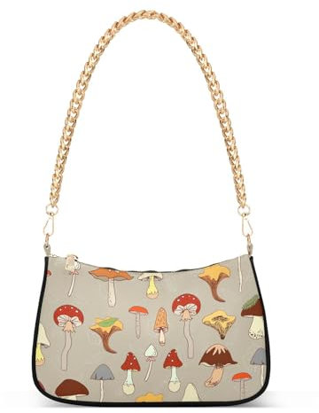 Verschiedene Pilz-Handtaschen für Damen, Tragetasche, Umhängetasche, Kettentasche für Damen, Verschiedene Pilze, 1 size