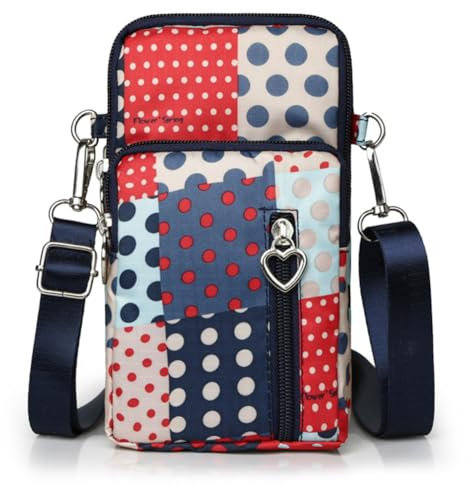 JANKS Kleine Umhängetasche für Damen, Mini-Handy-Geldbörse, Umhängetasche, Handtasche, 052 Patchwork-Farbe