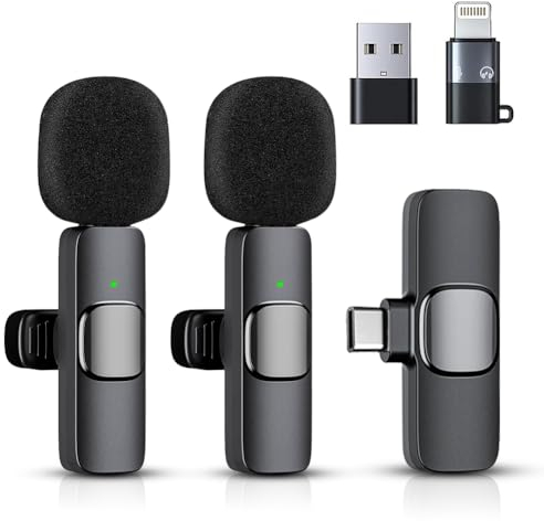 Wireless Bluetooth Mini Mikrofon, Lavalier Mikrofon, Plug and Play, geeignet für Verschiedene Mobiltelefone, Pads und Computer, geeignet für Live-Übertragung, Videoaufzeichnung und Online Unterricht