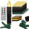 KESSER® Weihnachtsbaumkerzen 30 LED Inkl. Batterien Kabellos – Mehrfarbig - mit Fernbedienung – Timerfunktion - Flackern - Dimmbar Weihnachtskerzen Christbaumkerzen Befestigungsklammern Kerzen Schwarz